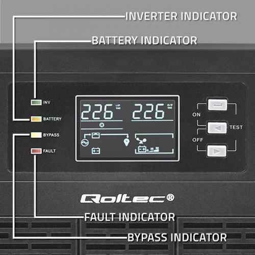 QOLTEC UPS 6KVA 6000W LCD EPO USB ON-LINE POWER FACTOR 1.0 zdjęcie 9