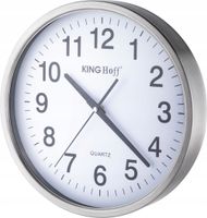 Zegar Ścienny DUŻY Srebrny MAT 30 cm CICHY METAL