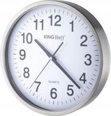 Zegar Ścienny DUŻY Srebrny MAT 30 cm CICHY METAL