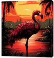 Obraz 90x100cm Flaming nad Wodą