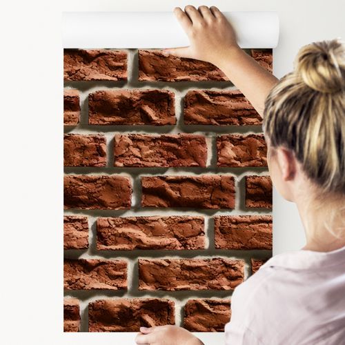 Tapeta Do Salonu CEGLANY Mur Efekt 3D Dekoracja na Arena.pl