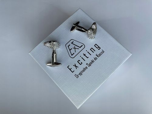 Spinki do mankietów EXC KURA Kurka Nioska Znosząca Złote Jaja w białym Etui na Arena.pl