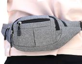 Męska Nerka Wodoodporna pojemna kieszeń na pasku R42_Szary