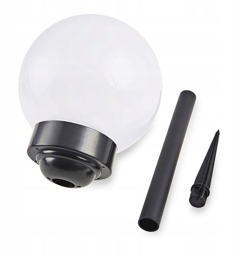 Lampy Solarne Ogrodowe LED Kula Wbijana Słupek Do Ogrodu 10cm Biała na Arena.pl