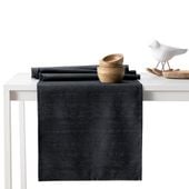Zestaw obrus + bieżnik plamoodporny VESTA 115x200+35x200 czarny AmeliaHome