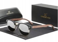 OKULARY Przeciwsłoneczne Damskie KOCIE UV400 POLARYZACJA Drewniane Etui