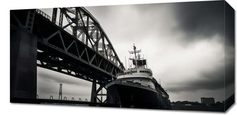 Obraz 60x30cm Statek przy Moście zdjęcie 1