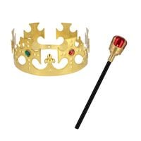 Zestaw strój króla akcesoria - korona, berło