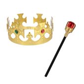 Zestaw strój króla akcesoria - korona, berło