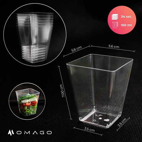 PUCHARKI do DESERÓW POJEMNIK NA ŻYWNOŚĆ na DESERY na DESERKI 24szt 150ml na Arena.pl