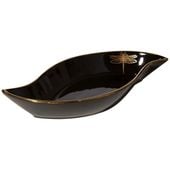 Patera ceramiczna LORI 36x18x5 czarna + złota