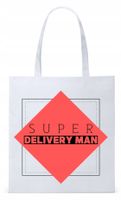 Dla Kuriera Dostawcy Torba Eco Biała Shopper Z Nadrukiem Ze Zdjęciem
