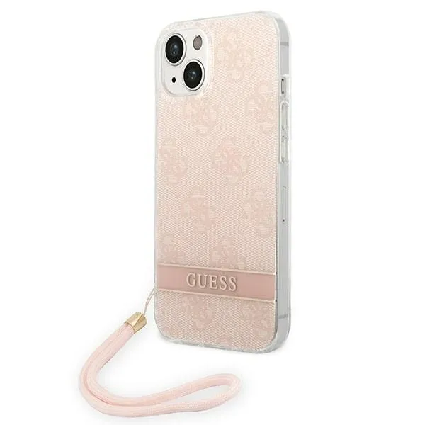 Etui Guess 4G Print Strap na iPhone 14 Plus - różowe zdjęcie 1
