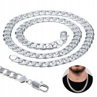 ŁAŃCUCH Srebrny Męski Łańcuszek 60cm Pancerka + GRATIS