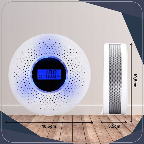 Czujnik Czadu i dymu Tlenku Węgla Detektor Alarm Wykrywacz Czadu CERTYFIKAT na Arena.pl