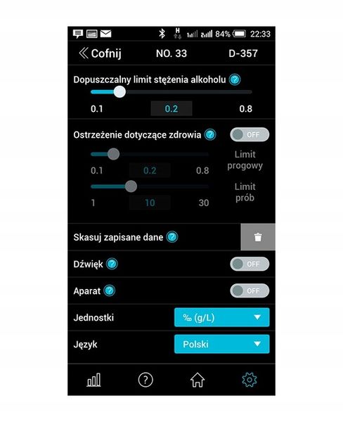 Alkomat BACscan Mobile z Bluetooth 4.0+kalibracje zdjęcie 12