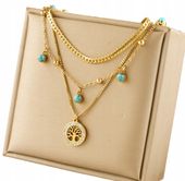 Złoty Boho Celebrytka Naszyjnik Damski 18K Pozłacany Stal Chirurgiczna 316L