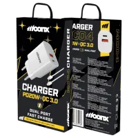 moonx ładowarka sieciowa mc04 pd 20w 1xusb-c + 1xusb qc3.0 + kabel