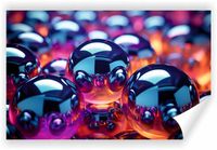 Fototapeta PREMIUM STRUKTURA ZMYWALANA kolorowe metalowe chromowane kulki