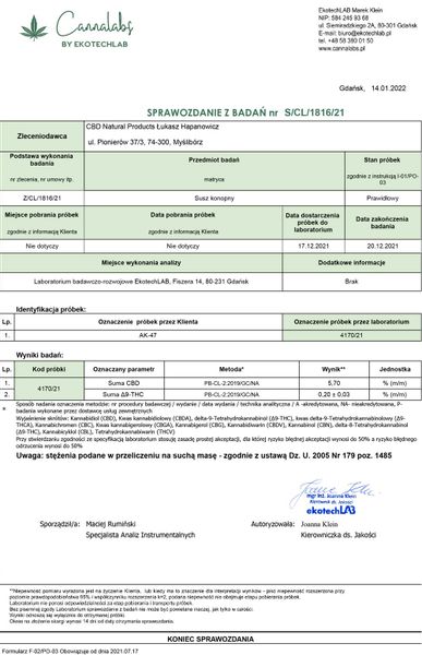 Susz konopny CBD | AK 47 | 5 g zdjęcie 5