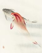 Plakat 40x50cm Two Carp, Koson Japoński Vintage do Salonu