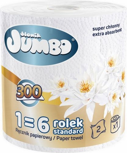 ręcznik papierowy 1r słonik jumbo maxi 300 list 2w - 8 szt. na Arena.pl