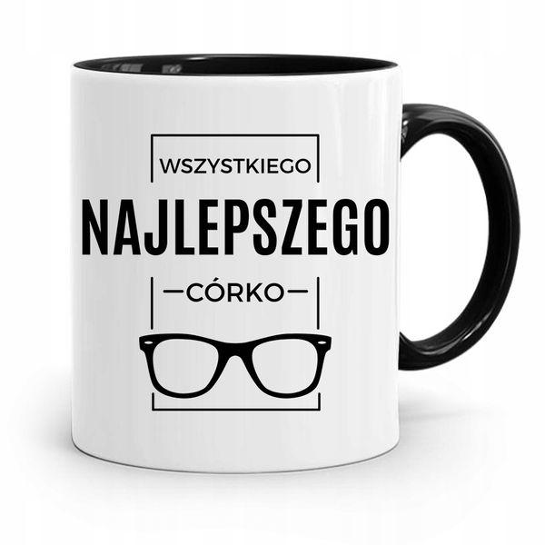 Kubek Czarny Dla Córki Wszystkiego Najlepszego Z Nadrukiem Ze Zdjęciem zdjęcie 1