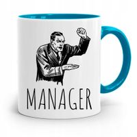 Kubek Błękitny Dla Kierownika Manager Prezent Z Nadrukiem Ze Zdjęciem