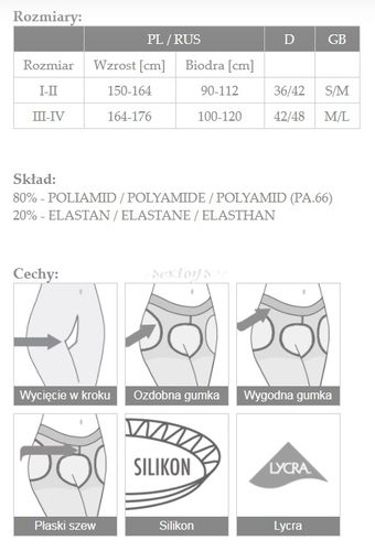 Rajstopy OPEN CROTCH Pin-Up 40DEN SUPER JAKOŚĆ L/XL na Arena.pl