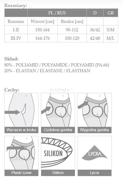 Rajstopy OPEN CROTCH Pin-Up 40DEN SUPER JAKOŚĆ L/XL zdjęcie 5