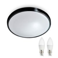 Zestaw oprawa oświetleniowa LUXO czarna + 2x żarówka LED 7W E27 3000K
