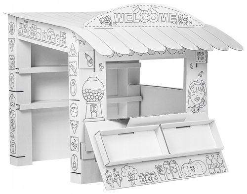 Duży Stragan Tekturowy Zabawa w sklep Pomysł na prezent dla dzieci na Arena.pl