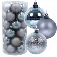 Bombki Choinkowe Grafit 6cm Plastikowe Bombka 30 Bombek Choinkowych Ozdoby