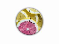 ZEGAR SZKLANY OKRĄGŁY - Cytryna