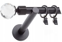 KARNISZ CZARNY POJEDYNCZY 19mm 320 cm CICHE KÓŁKA