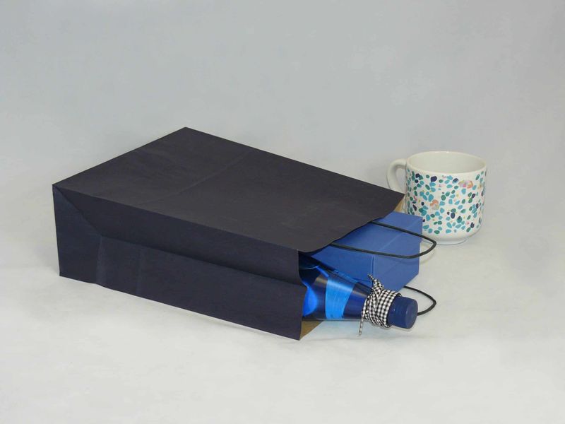 Torba papierowa granatowa 32 x 12 x 41 cm zdjęcie 3
