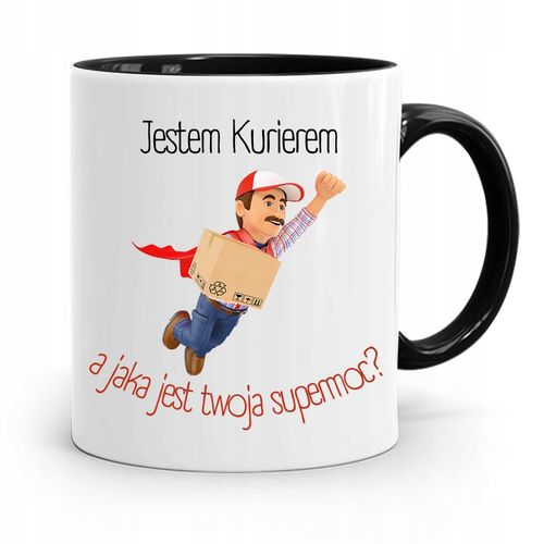Kubek Czarny Dla Kuriera Jestem Kurierem Prezent Z Nadrukiem Ze Zdjęciem na Arena.pl