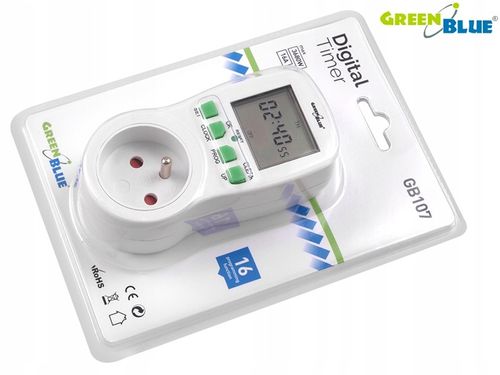 WYLACZNIK BOJLER PROGRAMATOR CZASOWY CYFROWY TIMER 3680W GreenBlue GB107 na Arena.pl