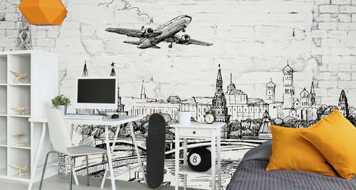 Fototapeta Światowe ZABYTKI Wieża Eiffla Ceglany Mur 90cm x 60cm na Arena.pl