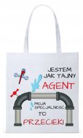 Dla Hydraulika Prezent Torba Eco Biała Shopper Z Nadrukiem Ze Zdjęciem