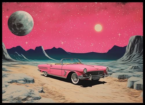 Plakat 70x50cm Kabriolet W Kosmosie na Arena.pl