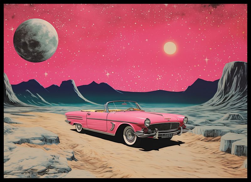 Plakat 70x50cm Kabriolet W Kosmosie zdjęcie 2