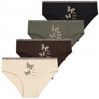 Majtki Dziewczęce Figi Bawełniane z Motylkiem Mix Kolor 4-pak MORAJ 134-140