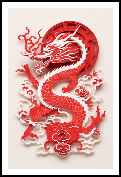 Plakat 56,6x86,4cm Czerwony Smok zdjęcie 3