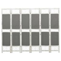 Parawan 6-panelowy, szary, 210 x 165 cm, tkanina