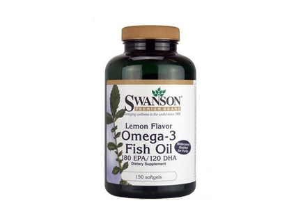 Kwasy OMEGA-3 o smaku cytrynowym 180EPA/120DHA Fish oil 150 kapsułek SWANSON
