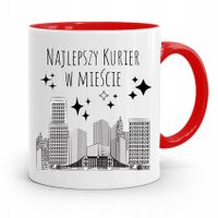 Kubek Czerwony Dla Kuriera Najlepszy W Mieście Z Nadrukiem Ze Zdjęciem
