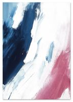 Plakat abstrakcja bordowo niebieska 50x70 cm