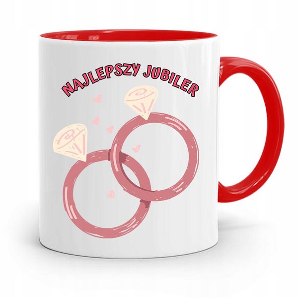 Dla Jubilera Kubek Czerwony Najlepszy Jubiler Z Nadrukiem Ze Zdjęciem zdjęcie 1