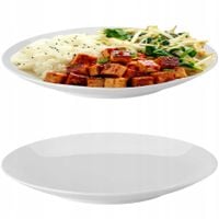 Talerz płaski obiadowy porcelanowy uniwersalny tradycyjny biały 26,5 cm